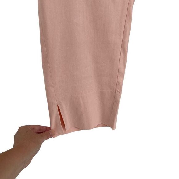 J. Jill Linen Stretch Pull On Elastic Waist Cropped Pants Women Large Pearl Pink - Picture 2 of 7